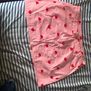 Plus size Heart Print Denim Skirt